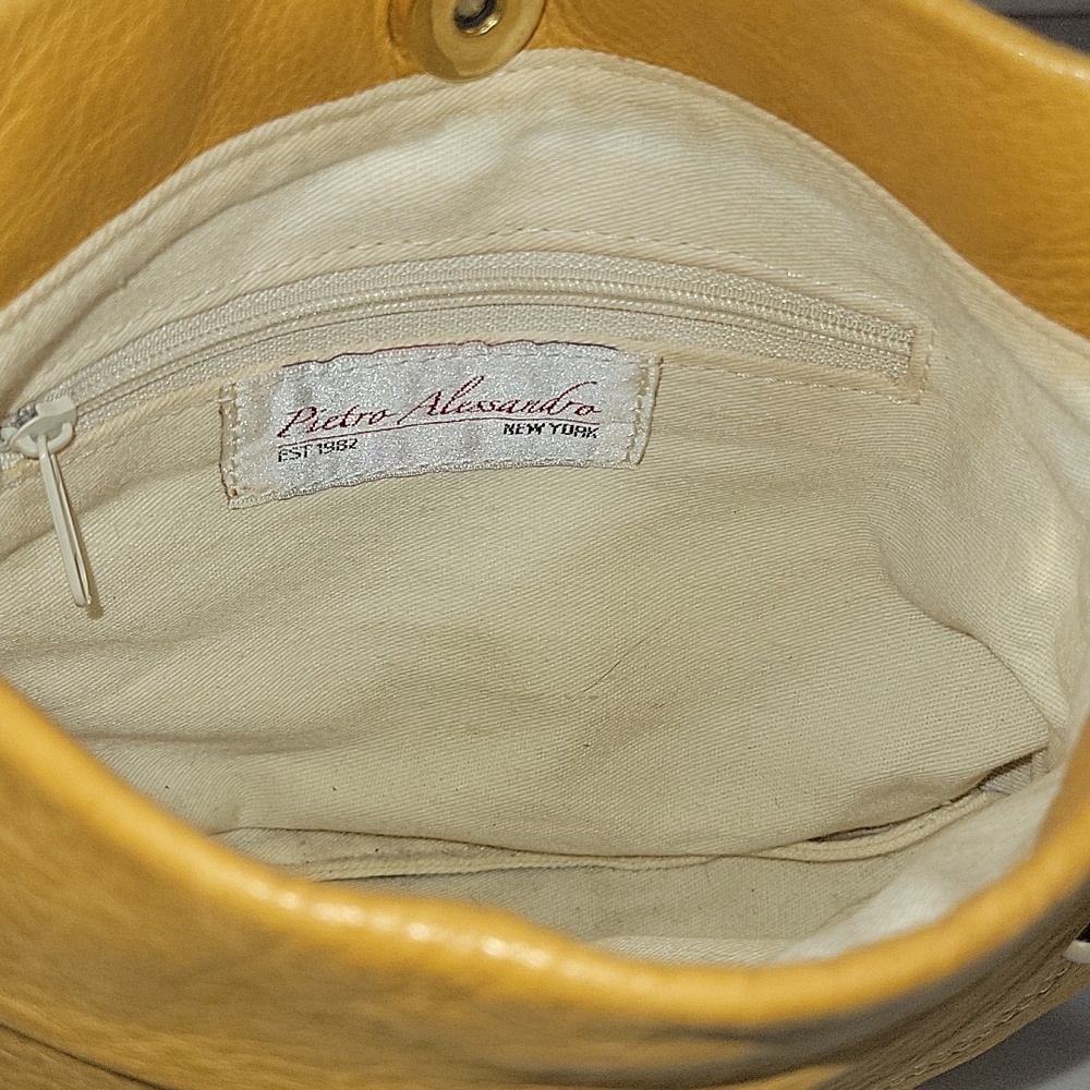 Pietro Alessandro Yellow Leather Handbag Purse Clutch Bag - Picture 12 of 12